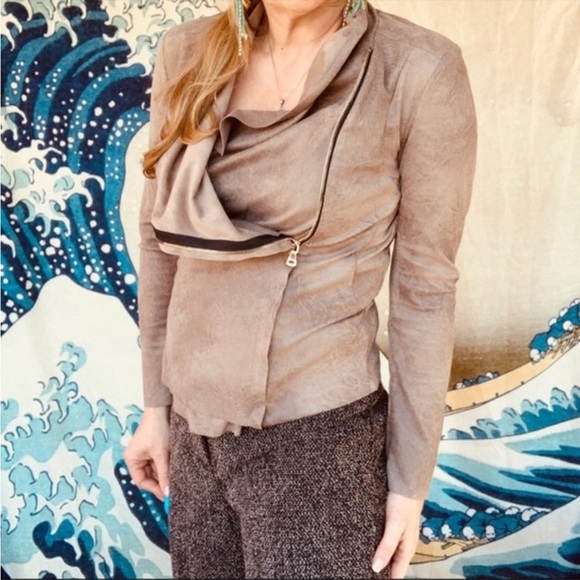 Zara faux suede side zip jacket - Picture 6 of 10